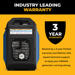 FIRMAN Power Equipment Tri Fuel Inverter Portable Generator 4400/3500W Electric Start 120V Parallel Ready CO Alert