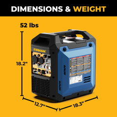 FIRMAN Power Equipment Tri Fuel Inverter Portable Generator 4400/3500W Electric Start 120V Parallel Ready CO Alert