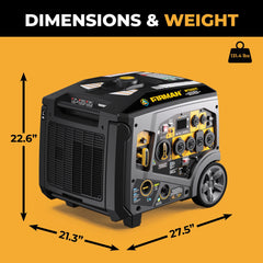 FIRMAN Power Equipment Tri Fuel Inverter Portable Generator 6850W Electric Start With CO Alert