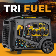 FIRMAN Power Equipment Tri Fuel Inverter Portable Generator 6850W Electric Start With CO Alert