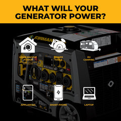 FIRMAN Power Equipment Tri-Fuel Inverter Portable Generator 7850/6300W Electric Start 120/240V Parallel Ready with CO Alert