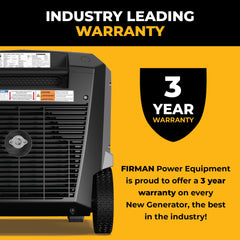 FIRMAN Power Equipment Tri-Fuel Inverter Portable Generator 7850/6300W Electric Start 120/240V Parallel Ready with CO Alert
