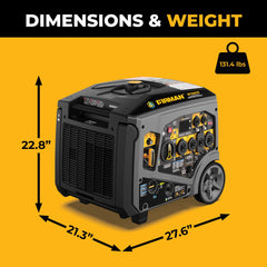 FIRMAN Power Equipment Tri-Fuel Inverter Portable Generator 7850/6300W Electric Start 120/240V Parallel Ready with CO Alert