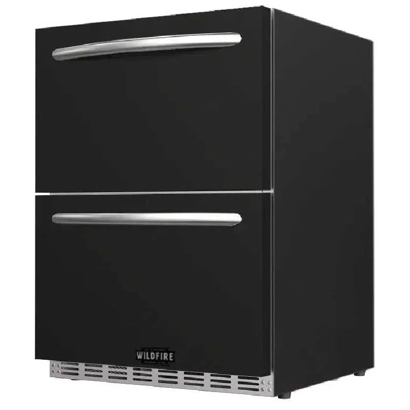 Wildfire 24 Inch 5.3 Cu. Ft. Double Drawer Outdoor Refrigerator w/ Black Sleeve - Green Vista Living