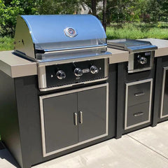 Wildfire Ranch Pro 30 Inch Black 304 Stainless Steel Built In Gas Grill - Green Vista Living