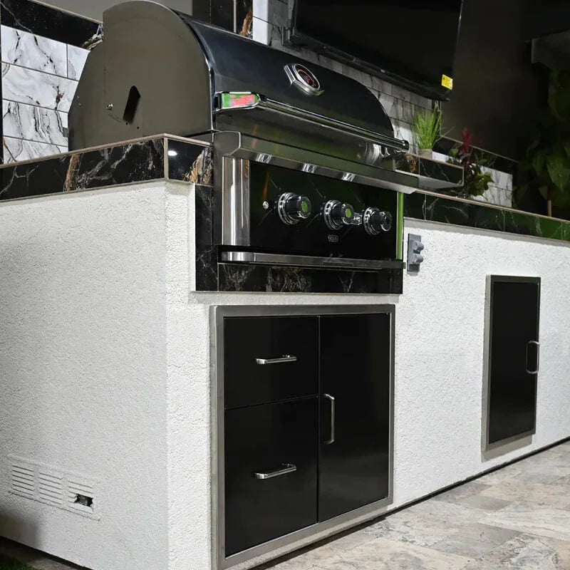 Wildfire Ranch Pro 30 Inch Black 304 Stainless Steel Built In Gas Grill - Green Vista Living