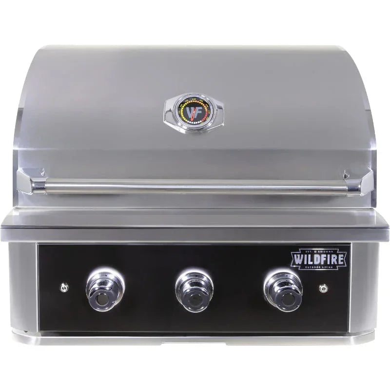 Wildfire Ranch Pro 30 Inch Black 304 Stainless Steel Built In Gas Grill - Green Vista Living