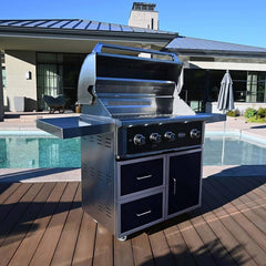 Wildfire Ranch Pro 36 Inch Black 304 Stainless Steel Freestanding Gas Grill - Green Vista Living