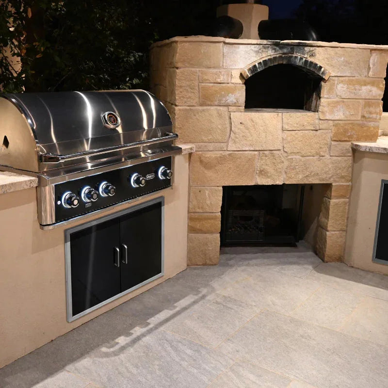 Wildfire Ranch Pro 42 Inch Black 304 Stainless Steel Built In Gas Grill - Green Vista Living