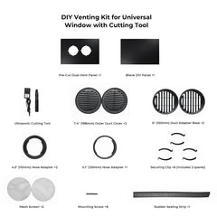 ZERO BREEZE Portable AC Window Venting Kit