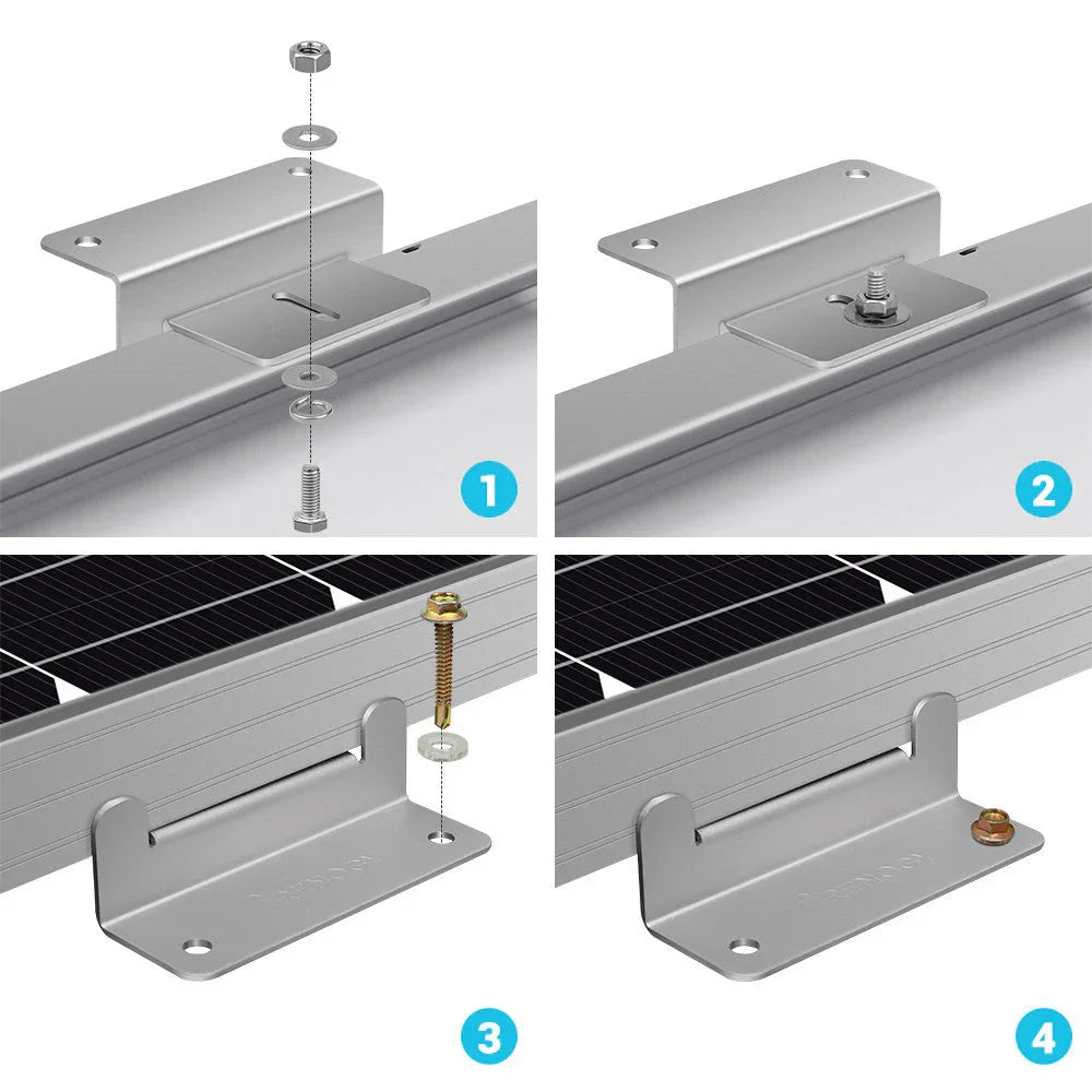 Renogy Solar Panel Mounting Z Bracket -- Set of 4 - Green Vista Living