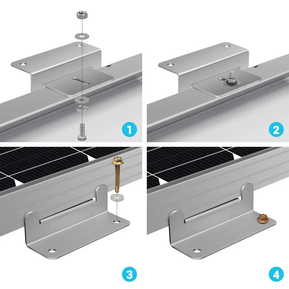 Renogy Solar Panel Mounting Z Bracket -- Set of 4 - Green Vista Living