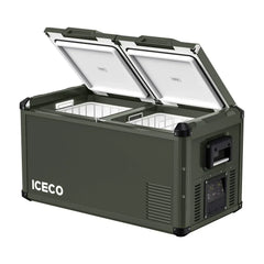 ICECO VL75ProD 79.2QT Olive 12V Heavy Duty Metal Fridge Freezer - Green Vista Living