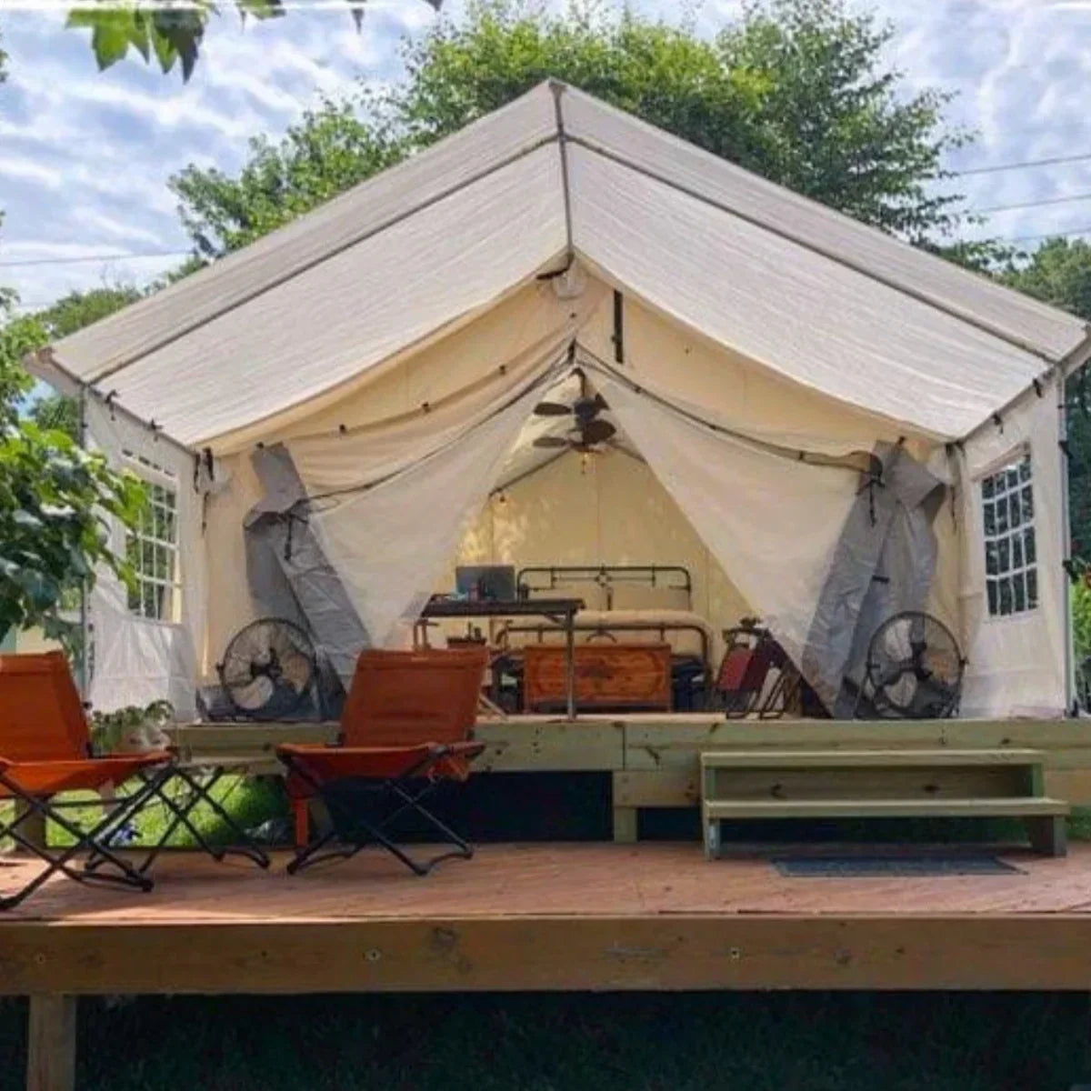 White Duck Outdoors 14'x16' Alpha Pro Wall Tent , Extended Flysheet & Porch (Fire Water Repellent) White Duck Outdoors