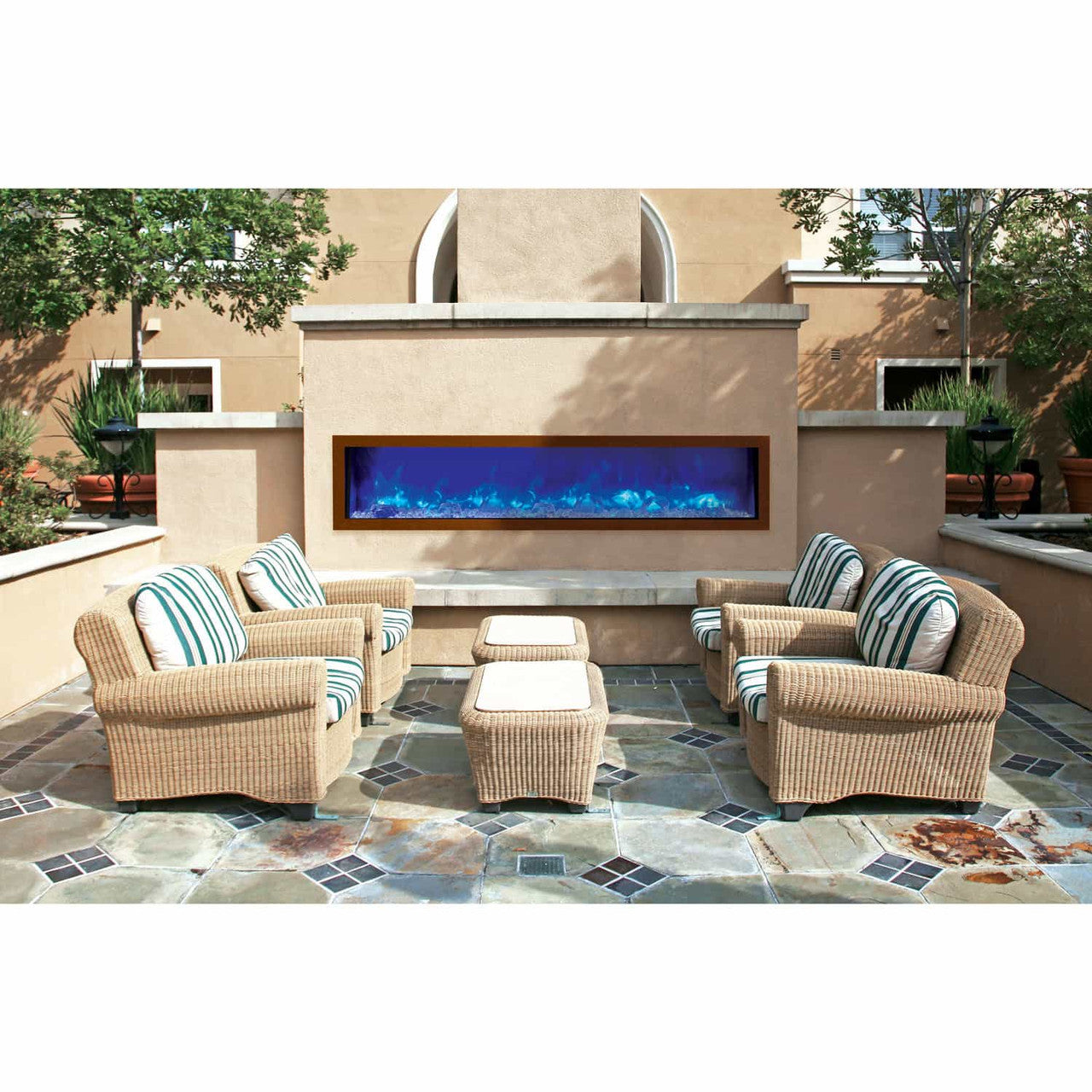 Amantii 72 Inch Panorama Slim BI-72-SLIM-OD Linear Indoor or Outdoor Electric Fireplace - Green Vista Living