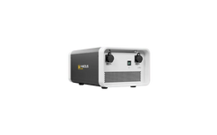 Hysolis XB62 portable inverter with dual outlets and digital display on green background
