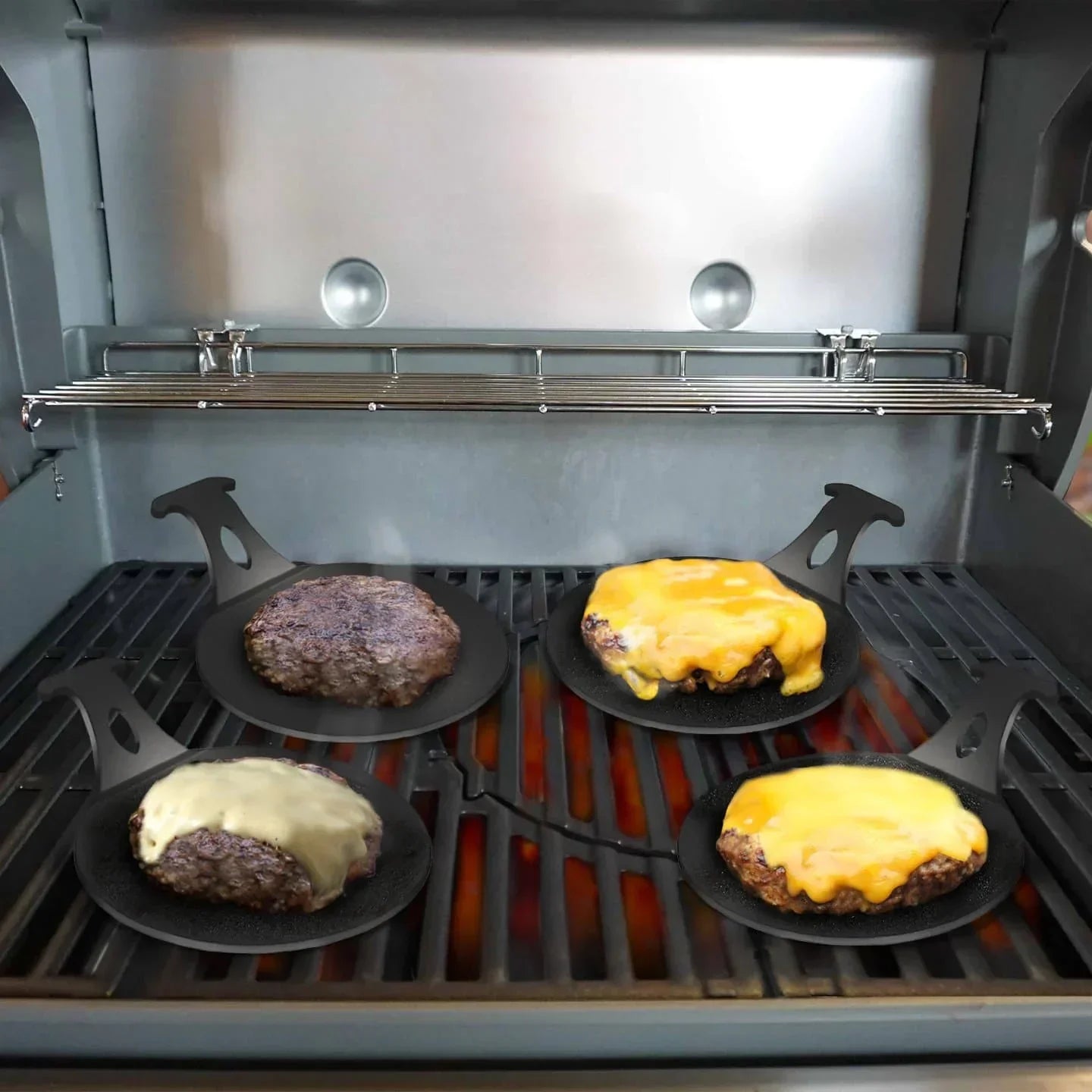 Arteflame 6" Burger Pucks - Grill Juicy Good Burgers with Arteflame Mini Griddles for BBQ Grills (set of 2) - Green Vista Living