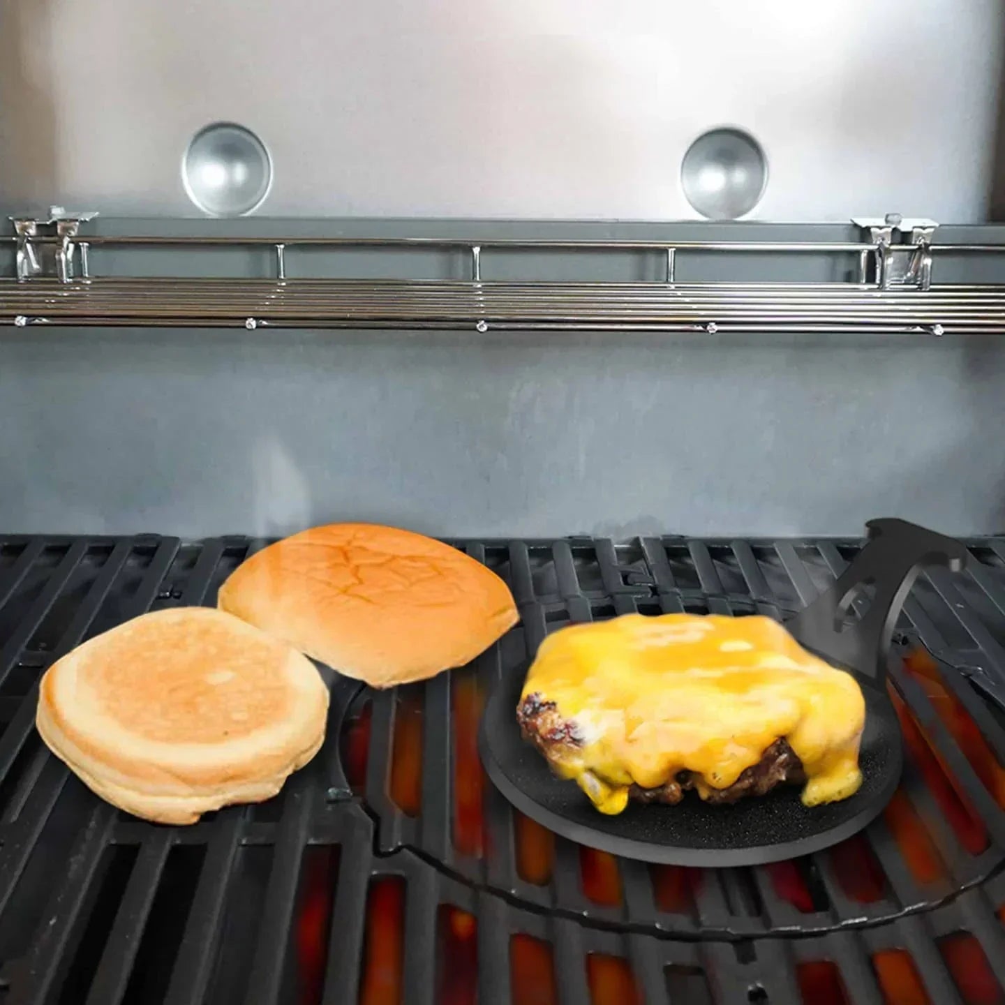 Arteflame 6" Burger Pucks - Grill Juicy Good Burgers with Arteflame Mini Griddles for BBQ Grills (set of 2) - Green Vista Living