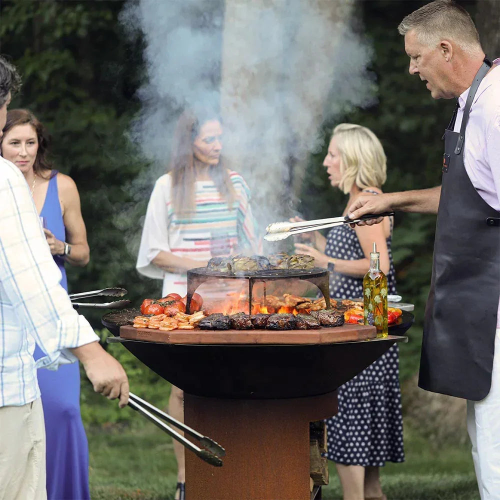 Arteflame Classic 30″ — Euro Base Flat-Top Grill & Fire Bowl (CORTEN Steel) - Green Vista Living