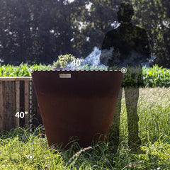 Arteflame Park Series — One-Piece CORTEN Steel Park Grill (30″ / 40″) with Half Griddle + Half Grill - Green Vista Living