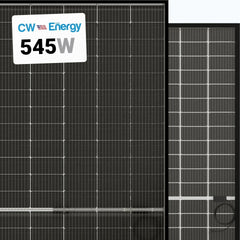 CW Energy 550W Bifacial Solar Panels | Up to 715W Bifacial Gain| CWT550-144PMB10 (Black) - Green Vista Living