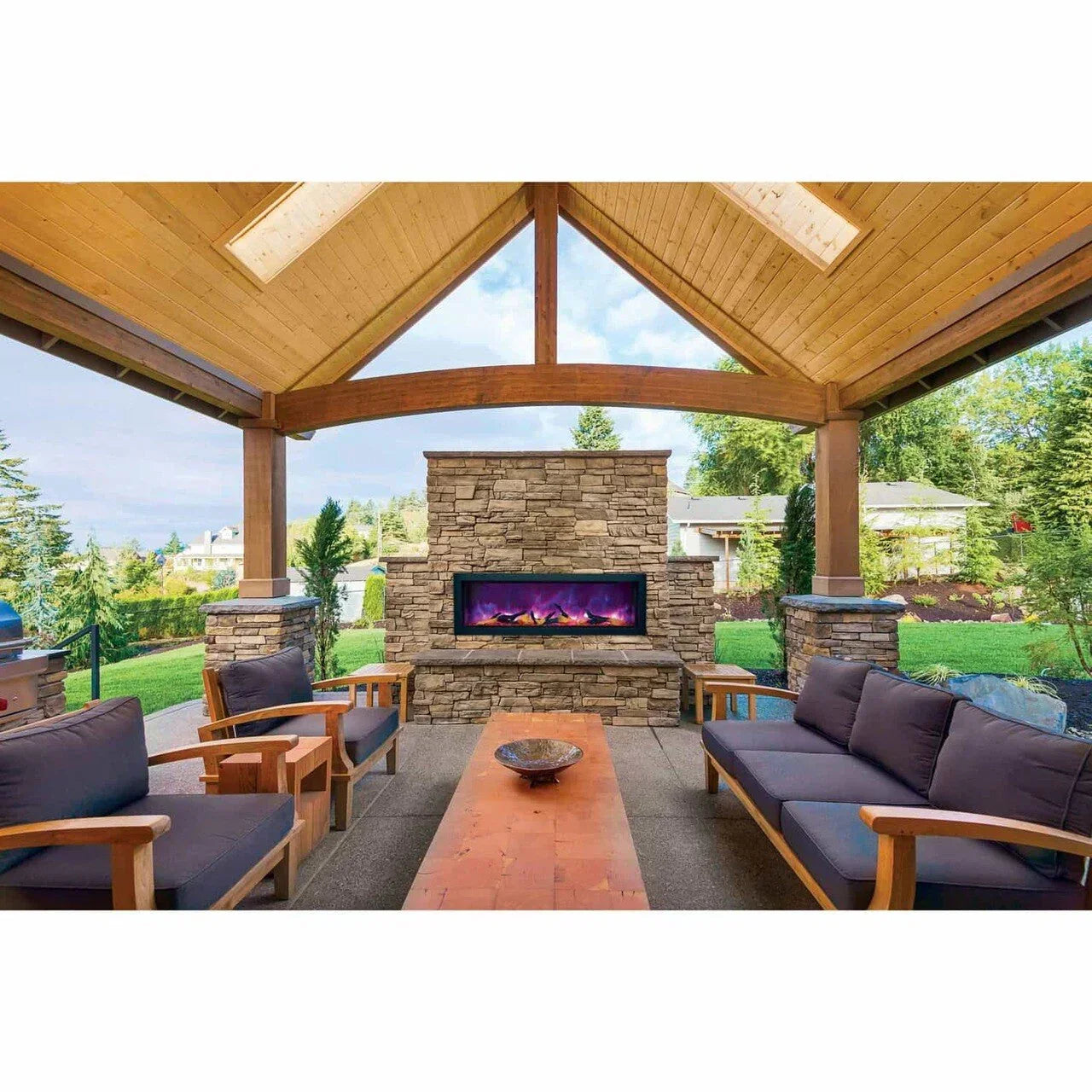 Amantii Panorama BI-88-DEEP-OD Deep 88 Inch linear Indoor or Outdoor Electric Fireplace - Green Vista Living