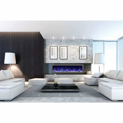 Amantii BI 60” SLIM Panorama Indoor/Outdoor Electric Fireplace with Remote - Green Vista Living