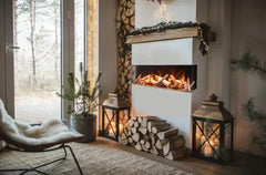 Amantii 55 Inch Tru View Bespoke Built-In Indoor / Outdoor 3 Sided Electric Fireplace - Green Vista Living