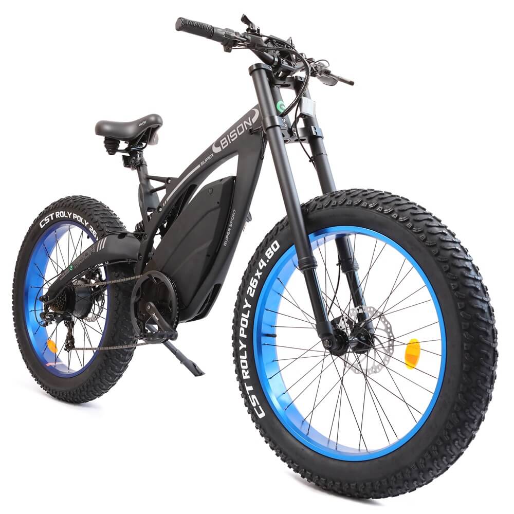 Ecotric 48v 17.5AH 1000W big fat tire ebike Bison-Matt Black - Green Vista Living