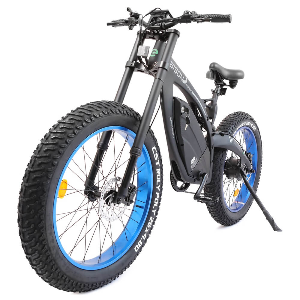 Ecotric 48v 17.5AH 1000W big fat tire ebike Bison-Matt Black - Green Vista Living