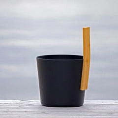 KOLO Sauna Bucket 3 with straight handle, Bamboo/Aluminum, 1Gal - Green Vista Living
