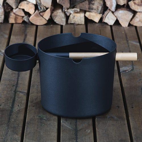 SaunaLife Accessory Package 6 | Aluminum 1-Gallon Sauna Bucket Set with Wood Ladle and Thermometer - Green Vista Living