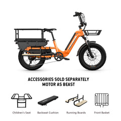 HOVSCO HovCart 20“ Step-Thru Electric Fat Tire Cargo Bike - Green Vista Living