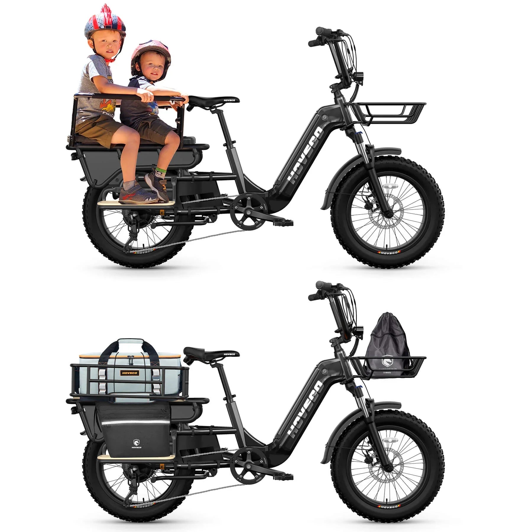 HOVSCO HovCart 20“ Step-Thru Electric Fat Tire Cargo Bike - Green Vista Living