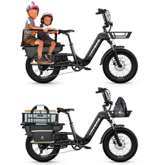 HOVSCO HovCart 20“ Step-Thru Electric Fat Tire Cargo Bike - Green Vista Living