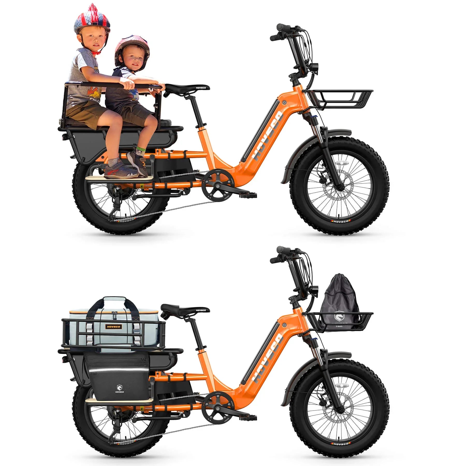 HOVSCO HovCart 20“ Step-Thru Electric Fat Tire Cargo Bike - Green Vista Living