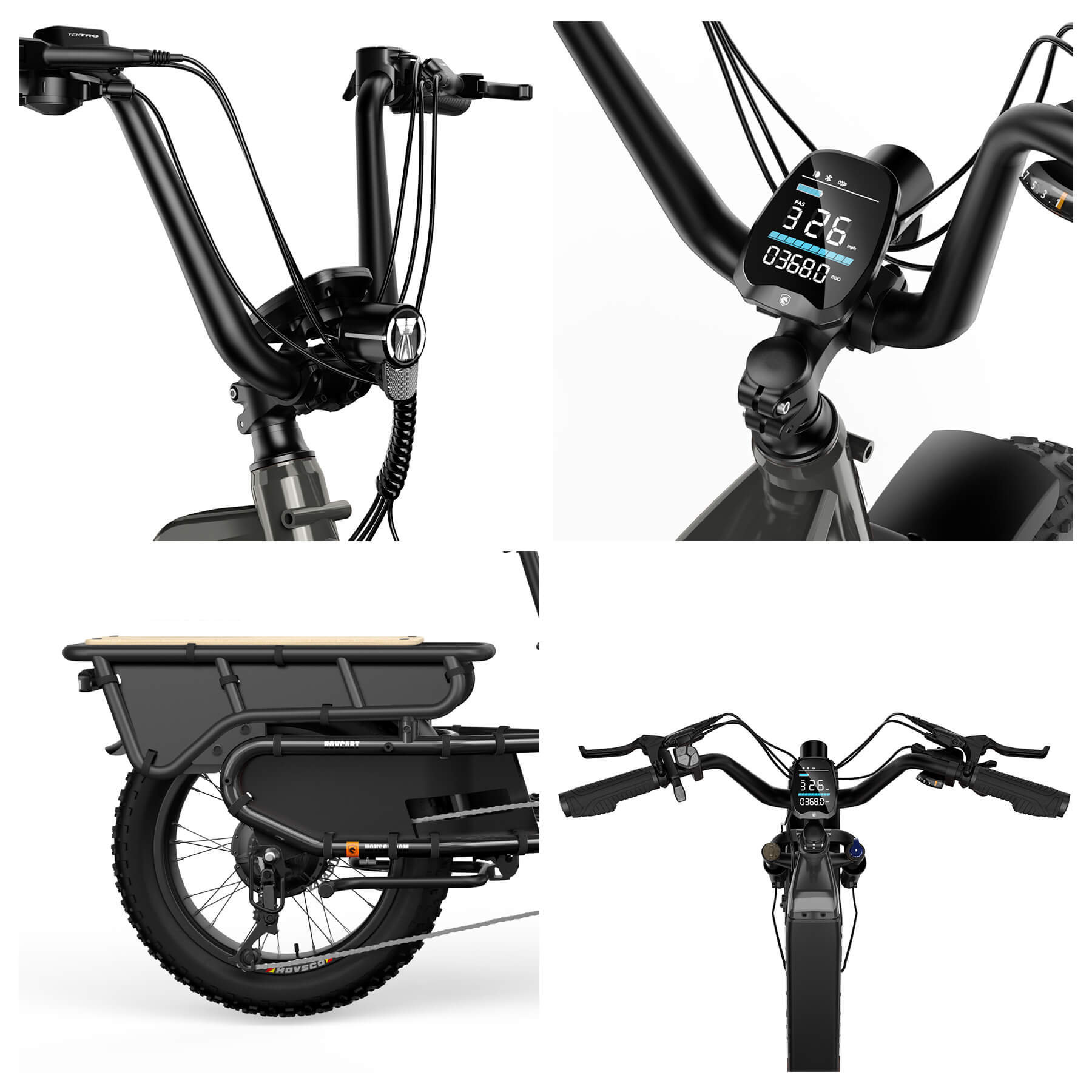 HOVSCO HovCart 20“ Step-Thru Electric Fat Tire Cargo Bike - Green Vista Living