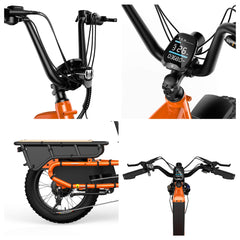 HOVSCO HovCart 20“ Step-Thru Electric Fat Tire Cargo Bike - Green Vista Living