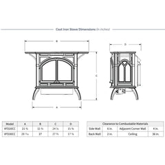 American Hearth Empire Spirit Cast Iron Small Vent-Free Stove - 21.5"