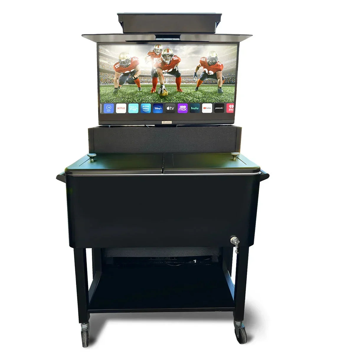 MirageVision Portable Outdoor TV Lift Cooler with 32" Outdoor TV - Green Vista Living