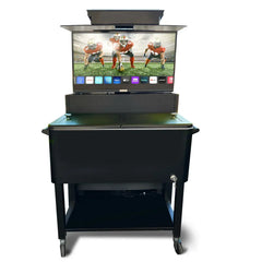 MirageVision Portable Outdoor TV Lift Cooler with 32" Outdoor TV - Green Vista Living