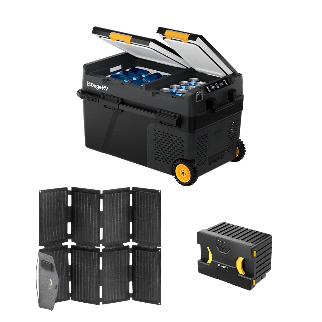 BougeRV CRD2 Dual Zone Solar Battery Portable Fridge Kit - Green Vista Living