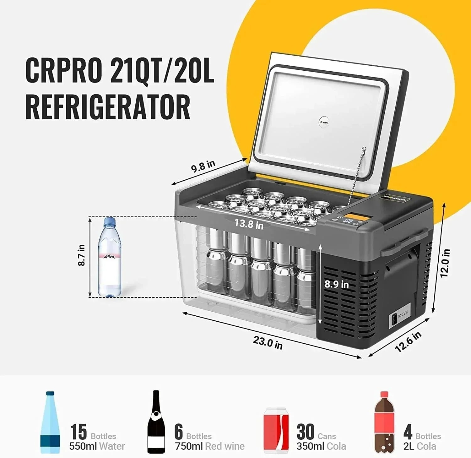 BougeRV CRPRO30 30 Quart 12V Portable Car Fridge Kit - Green Vista Living