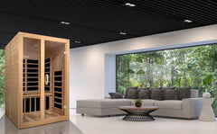 Golden Designs Low EMF 2-Person Dynamic "Santiago" Infrared Sauna with Hemlock Wood | Model: DYN-6209-01