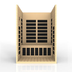 Golden Designs Low EMF 2-Person Dynamic "Santiago" Infrared Sauna with Hemlock Wood | Model: DYN-6209-01