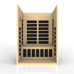 Golden Designs Low EMF 2-Person Dynamic "Santiago" Infrared Sauna with Hemlock Wood | Model: DYN-6209-01