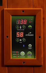 Golden Designs Ultra Low EMF 2-Person Dynamic "Santiago Elite" FAR Infrared Sauna with Dark Honey Hemlock Wood | Model: DYN-6209-02 Elite