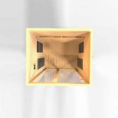 Golden Designs Near Zero EMF 2-Person Dynamic Full Spectrum "Santiago" FAR Infrared Sauna with Dark Honey Hemlock Wood | Model: DYN-6209-03 FS