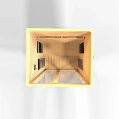 Golden Designs Near Zero EMF 2-Person Dynamic Full Spectrum "Santiago" FAR Infrared Sauna with Dark Honey Hemlock Wood | Model: DYN-6209-03 FS