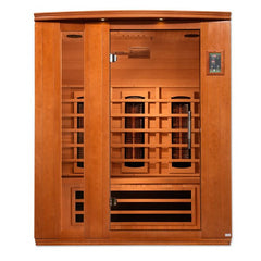 Golden Designs Near Zero EMF 3-Person Dynamic Full Spectrum "Lugano" FAR Infrared Sauna with Hemlock Wood | Model: DYN-6336-03 FS
